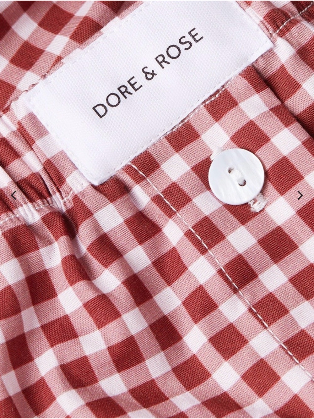 Dore & Rose Red Gingham Button-Front Pajama Set with Shorts - Picture 8 of 12